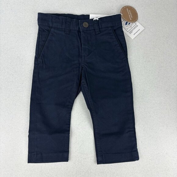 Polarn O. Pyret Regular Straight Leg Pants Navy NWT 9-12M - Picture 1 of 8